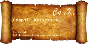 Csapó Krisztina névjegykártya